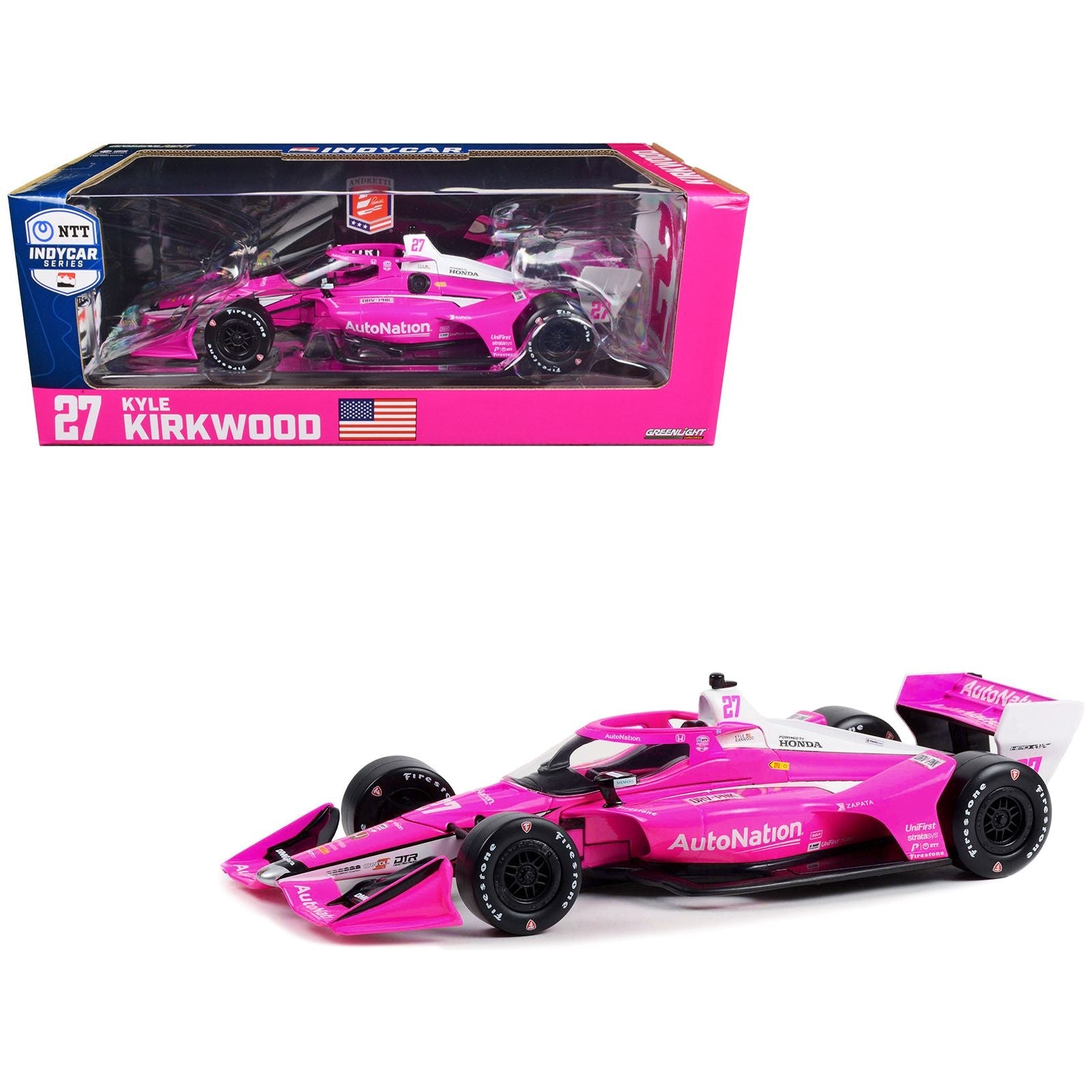 Dallara IndyCar 27 Kyle Kirkwood "AutoNation" Andretti Autosport (Road Course Configuration) "NTT IndyCar Series" (2023) 1/18 Diecast Model Car by Greenlight - Greenlight - ModelCars.com