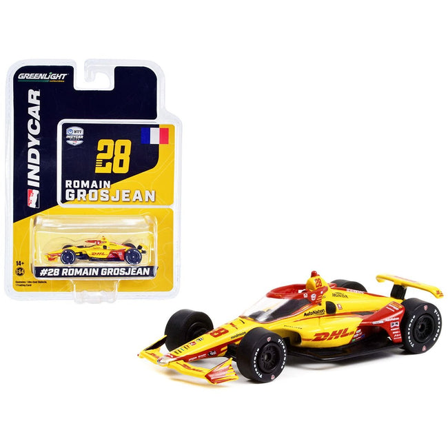 Dallara IndyCar 28 Romain Grosjean "DHL" Andretti Autosport "NTT IndyCar Series" (2022) 1/64 Diecast Model Car by Greenlight - Greenlight - ModelCars.com