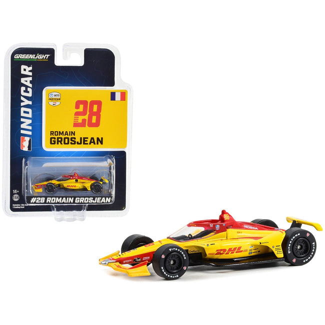 Dallara IndyCar 28 Romain Grosjean "DHL" Andretti Autosport "NTT IndyCar Series" (2023) 1/64 Diecast Model Car by Greenlight - Greenlight - ModelCars.com