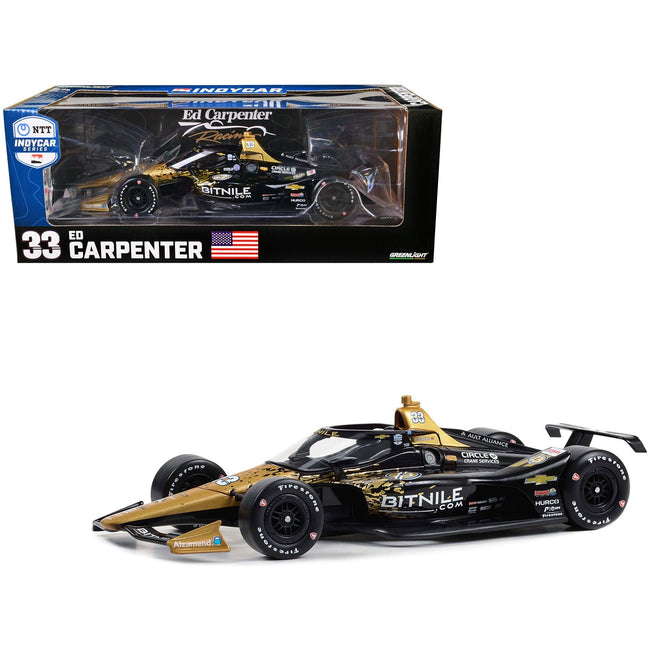 Dallara IndyCar 33 Ed Carpenter "Bitnile" Ed Carpenter Racing "NTT IndyCar Series" (2023) 1/18 Diecast Model Car by Greenlight - Greenlight - ModelCars.com