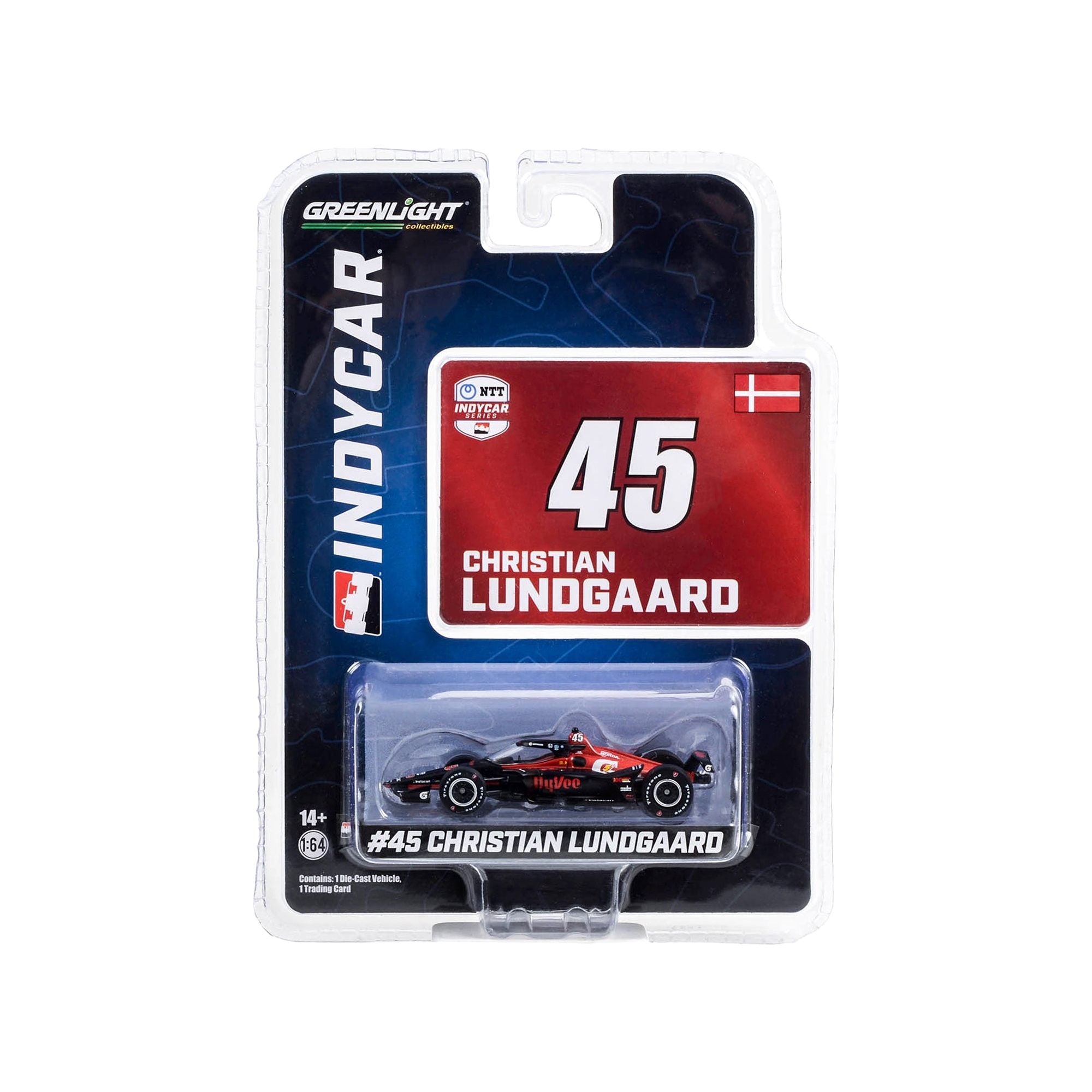 Dallara IndyCar 45 Christian Lundgaard "Hy - Vee" Rahal Letterman Lanigan Racing "NTT IndyCar Series" (2023) 1/64 Diecast Model Car by Greenlight - Greenlight - ModelCars.com