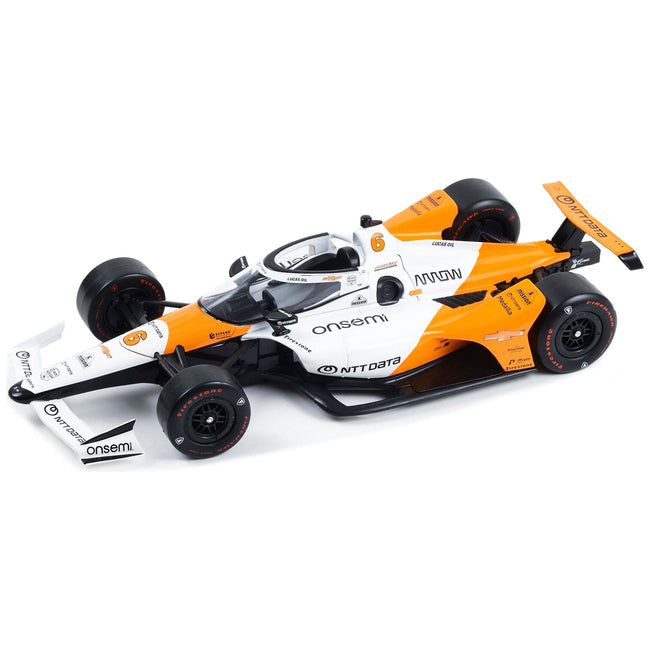 Dallara IndyCar 6 Felix Rosenqvist "NTT DATA" Arrow McLaren "60th Anniversary Triple Crown Accolade Indianapolis 500 Livery" "NTT IndyCar Series" (2023) 1/18 Diecast Model Car by Greenlight-Greenlight-ModelCars.com