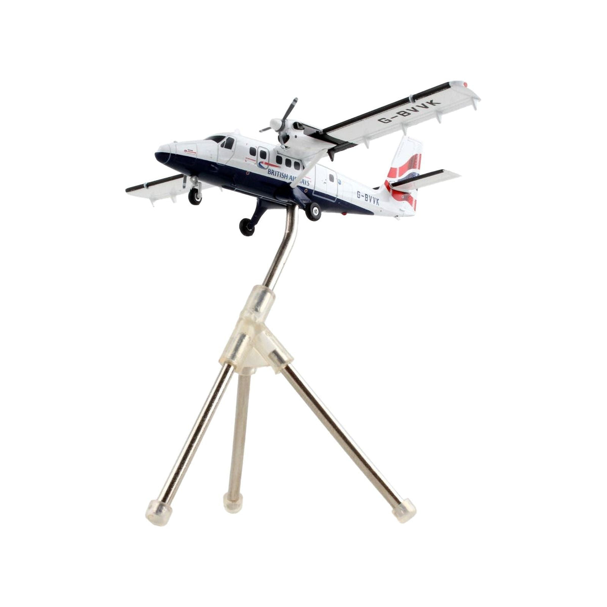 De Havilland DHC-6-300 Commercial Aircraft "British Airways" White with Striped Tail "Gemini 200" Series 1/200 Diecast Model Airplane by GeminiJets-GeminiJets-ModelCars.com