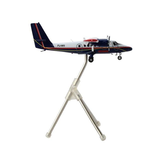 De Havilland DHC - 6 - 300 Commercial Aircraft with Flaps Down "Winair" White and Blue with Red Stripes "Gemini 200" Series 1/200 Diecast Model by GeminiJets - GeminiJets - ModelCars.com