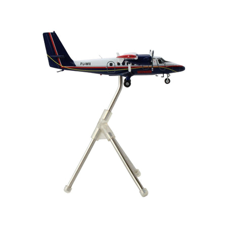 De Havilland DHC-6-300 Commercial Aircraft with Flaps Down "Winair" White and Blue with Red Stripes "Gemini 200" Series 1/200 Diecast Model by GeminiJets-GeminiJets-ModelCars.com
