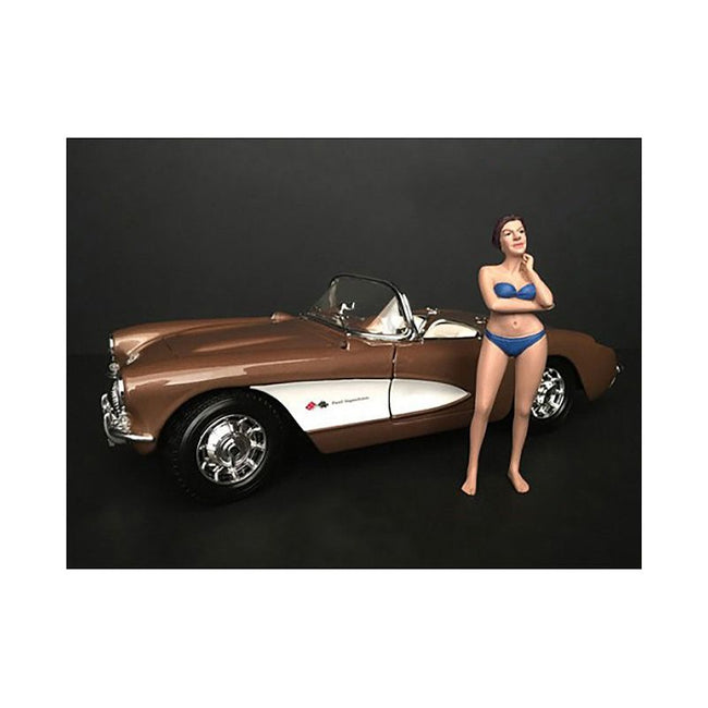 December Bikini Calendar Girl Figurine for 1/18 Scale Models by American Diorama-American Diorama-ModelCars.com