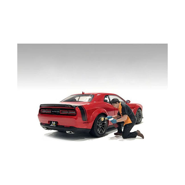 "Detail Masters" Figure 1 (Wheel Cleaning) for 1/18 Scale Models by American Diorama-American Diorama-ModelCars.com