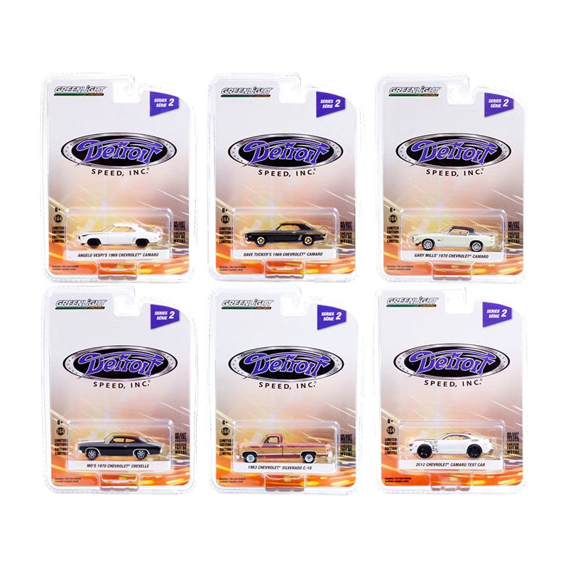 "Detroit Speed Inc." Set of 6 pieces Series 2 1/64 Diecast Model Cars by Greenlight-Greenlight-ModelCars.com