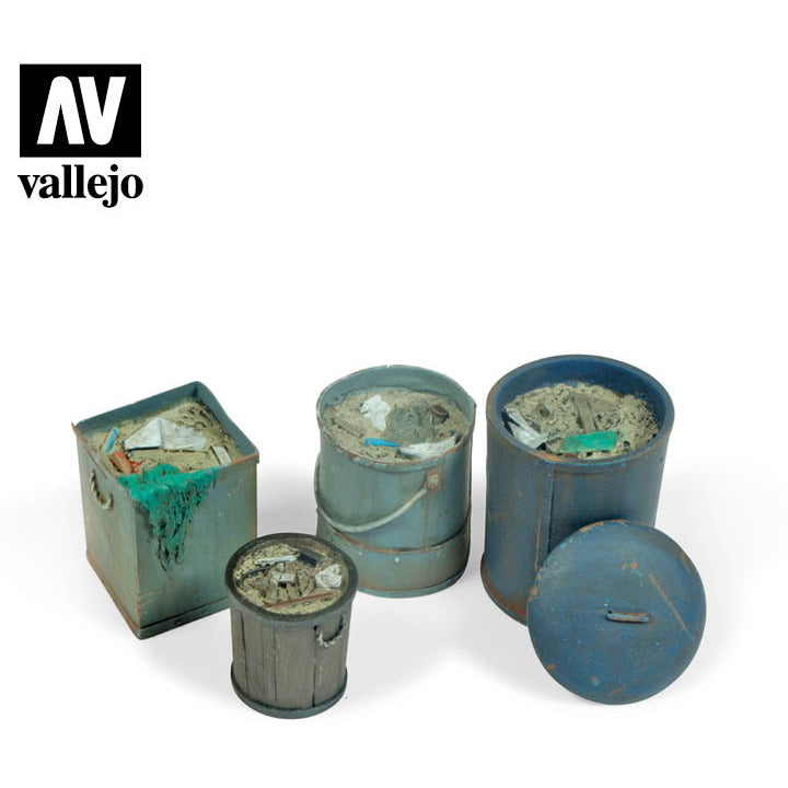 Vallejo Scenics - Assorted Garbage Bins (no. 2)