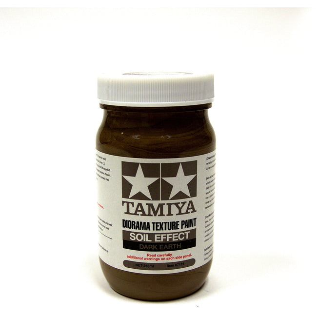Diorama Texture Paint 250Ml Soil Effect, Dark Earth / Tamiya USA-Tamiya-ModelCars.com