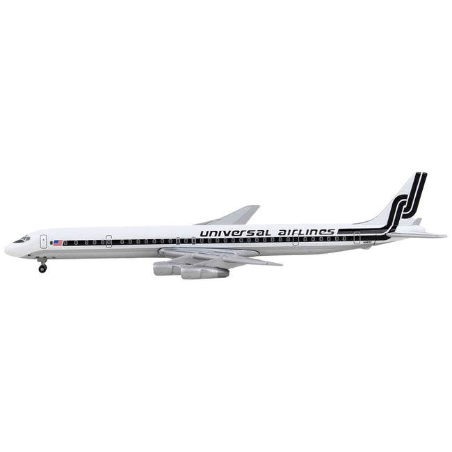 Douglas DC - 8 - 61 Commercial Aircraft "Universal Airlines" White with Black Stripes 1/400 Diecast Model Airplane by GeminiJets - GeminiJets - ModelCars.com