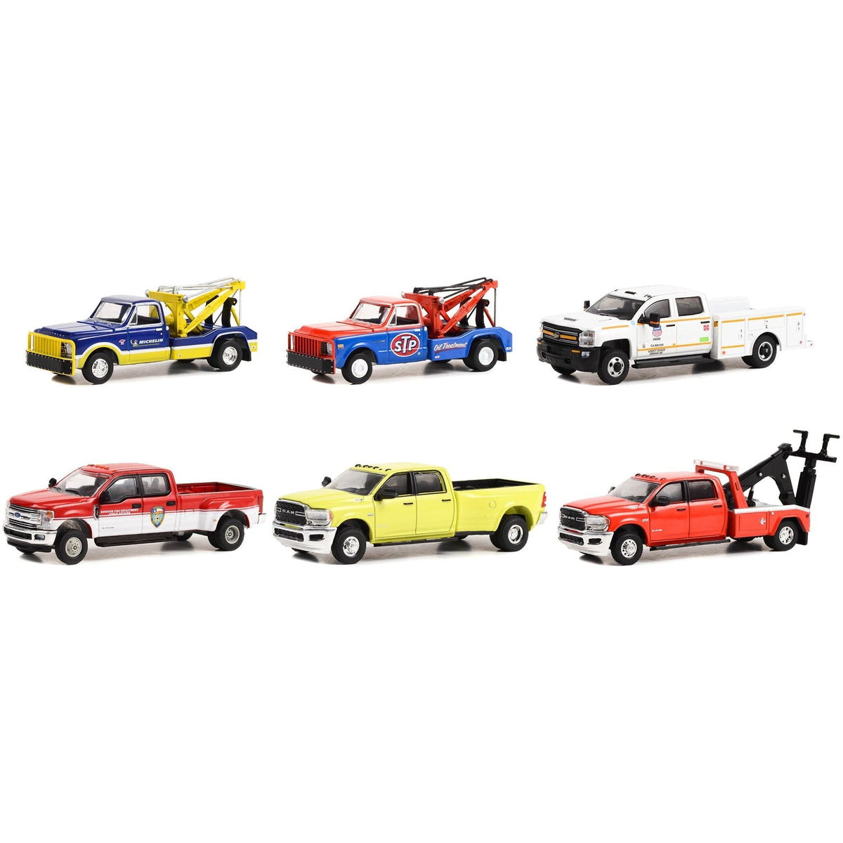 "Dually Drivers" Set of 6 Trucks Series 11 1/64 Diecast Model Cars by Greenlight-Greenlight-ModelCars.com