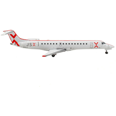 Embraer ERJ - 145 Commercial Aircraft "JetSuiteX" White with Red Stripes 1/400 Diecast Model Airplane by GeminiJets - GeminiJets - ModelCars.com