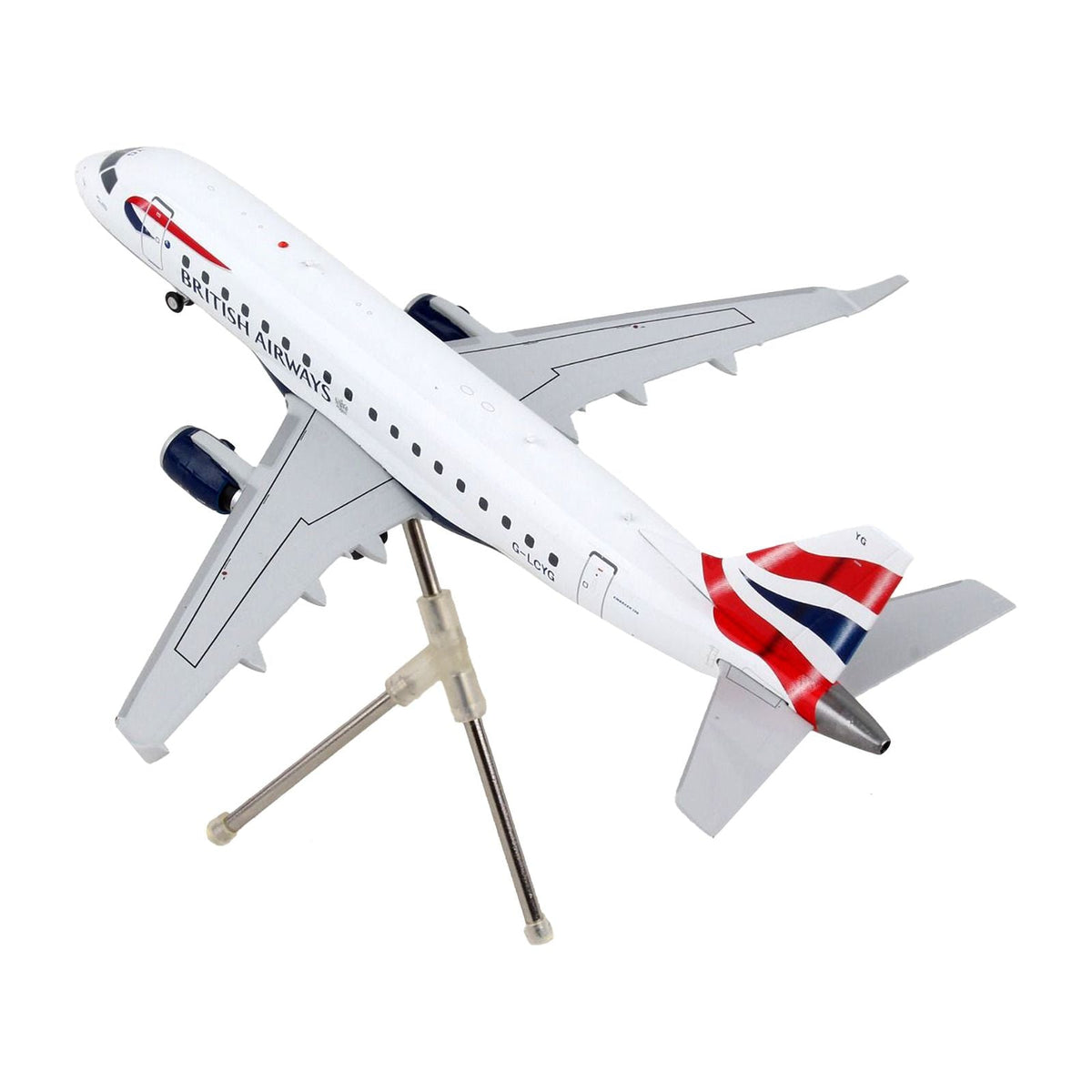 Embraer ERJ-170 Commercial Aircraft "British Airways" White with Striped Tail "Gemini 200" Series 1/200 Diecast Model Airplane by GeminiJets-GeminiJets-ModelCars.com