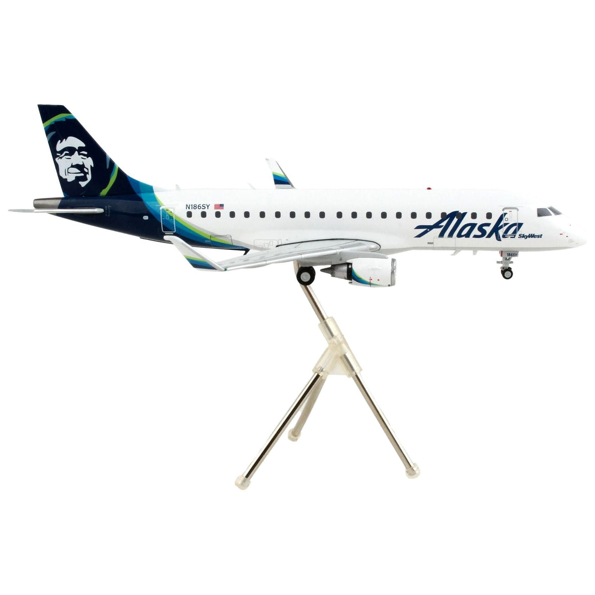 Embraer ERJ-175 Commercial Aircraft "Alaska Airlines" White with Blue Tail "Gemini 200" Series 1/200 Diecast Model Airplane by GeminiJets-GeminiJets-ModelCars.com