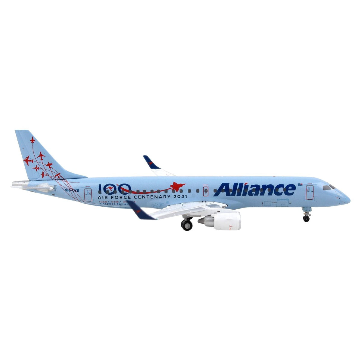 Embraer ERJ-190 Commercial Aircraft "Alliance Airlines - 100th Anniversary Royal Australian Air Force" Blue 1/400 Diecast Model Airplane by GeminiJets-GeminiJets-ModelCars.com