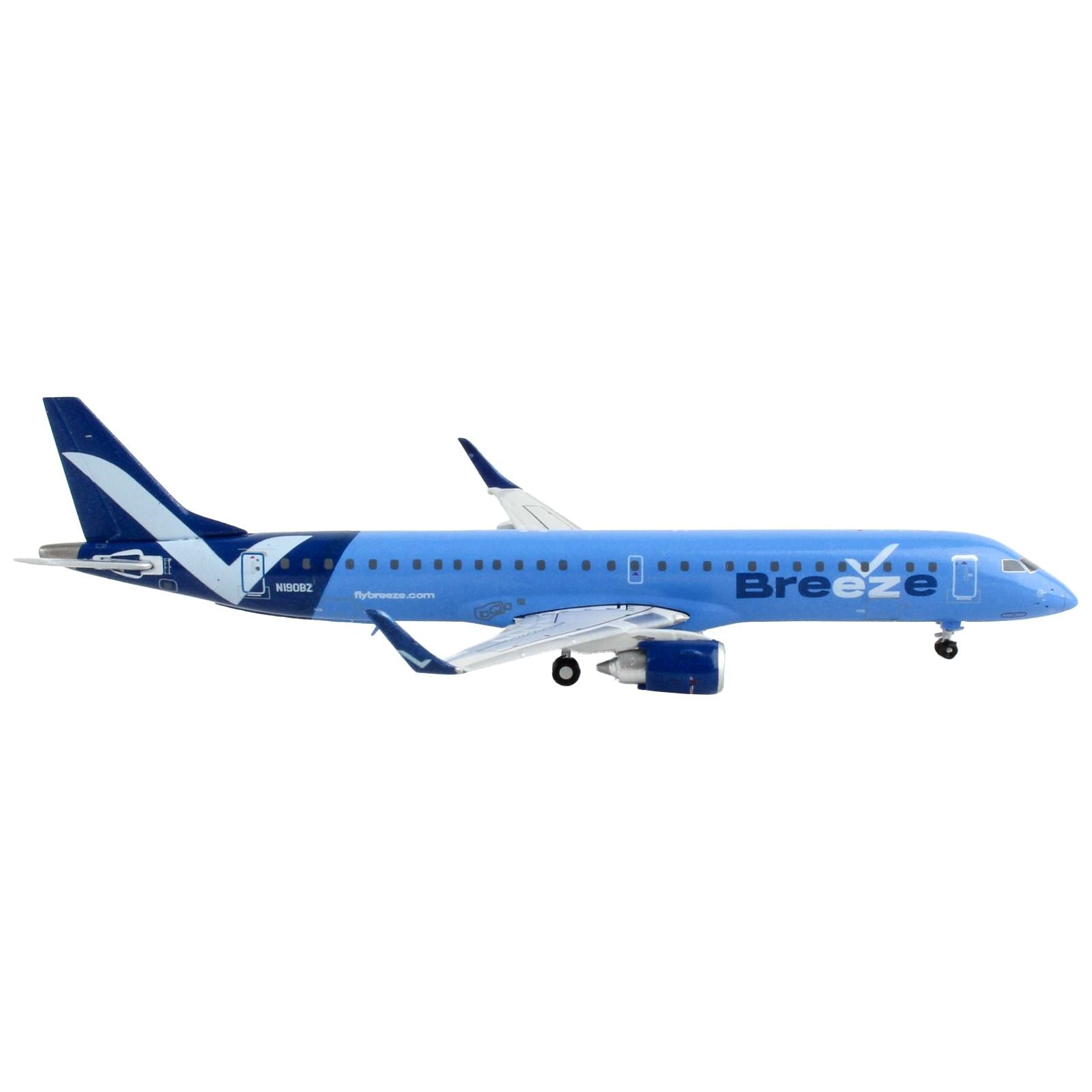 Embraer ERJ - 195 Commercial Aircraft "Breeze Airways" Blue 1/400 Diecast Model Airplane by GeminiJets - GeminiJets - ModelCars.com