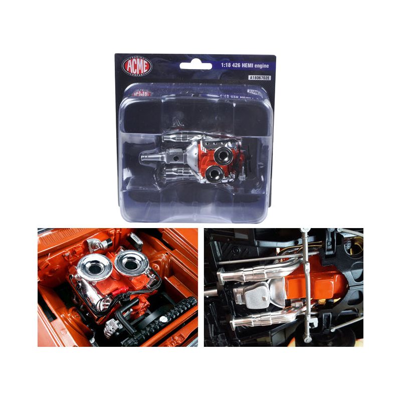 Engine with Headers and Transmission Replica Hemi Bullet Hemi 426 1/18 by Acme - Acme - ModelCars.com
