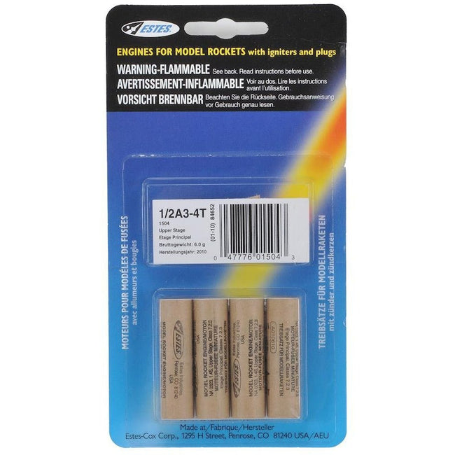 Estes 1/2A3 - 4T Mini Engine (4) HAZ - Estes - ModelCars.com