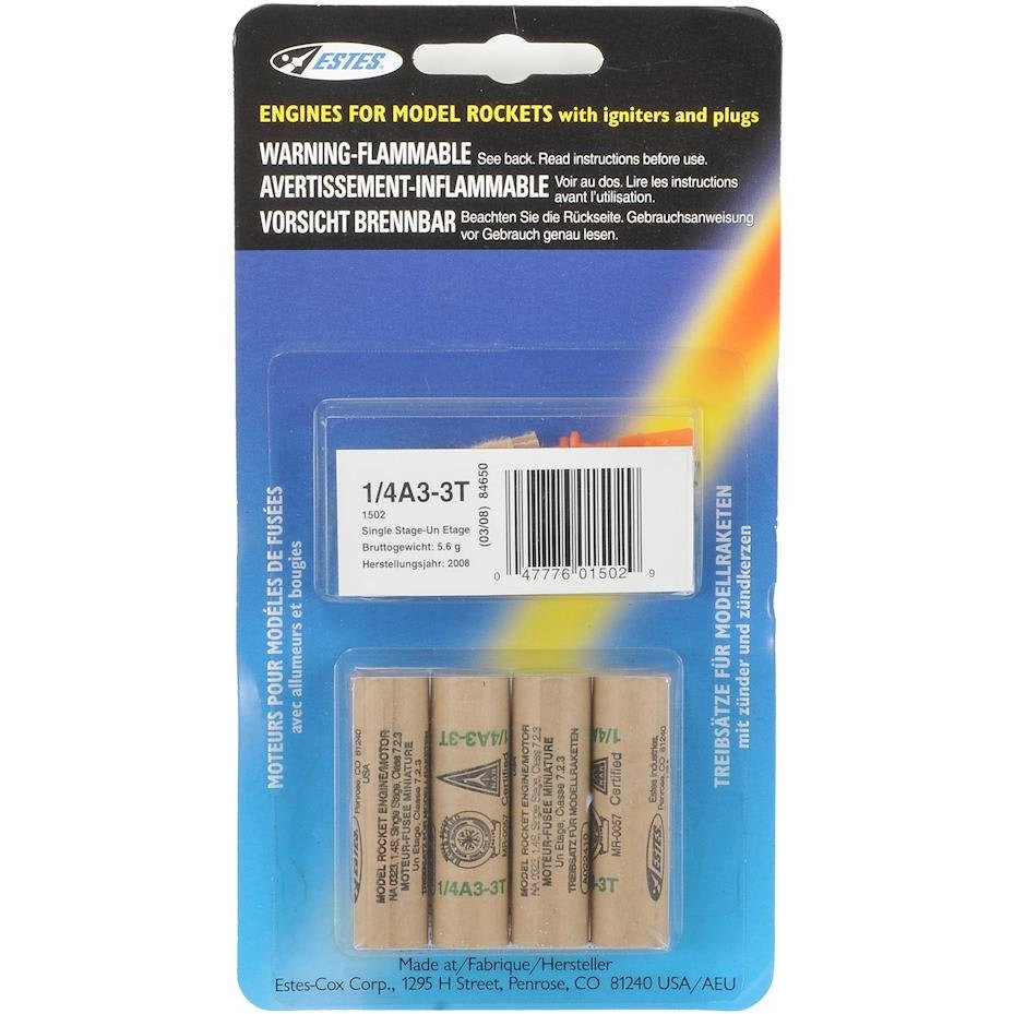 Estes 1/4A3 - 3T Mini Engine (4) HAZ - Estes - ModelCars.com