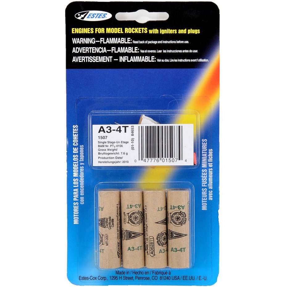 Estes A3 - 4T Mini Rocket Engine (4) - Estes - ModelCars.com