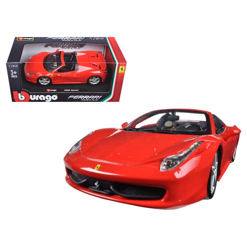 Ferrari 458 Spider Red 1/24 Diecast Model Car by Bburago - Bburago - ModelCars.com