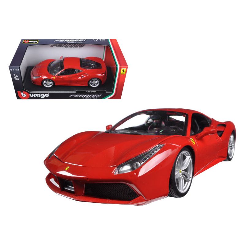 Ferrari 488 GTB Red 1/18 Diecast Model Car by Bburago - Bburago - ModelCars.com