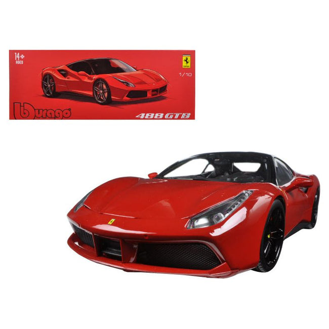 Ferrari 488 GTB Red with Black Top "Signature Series" 1/18 Diecast Model Car by Bburago - Bburago - ModelCars.com