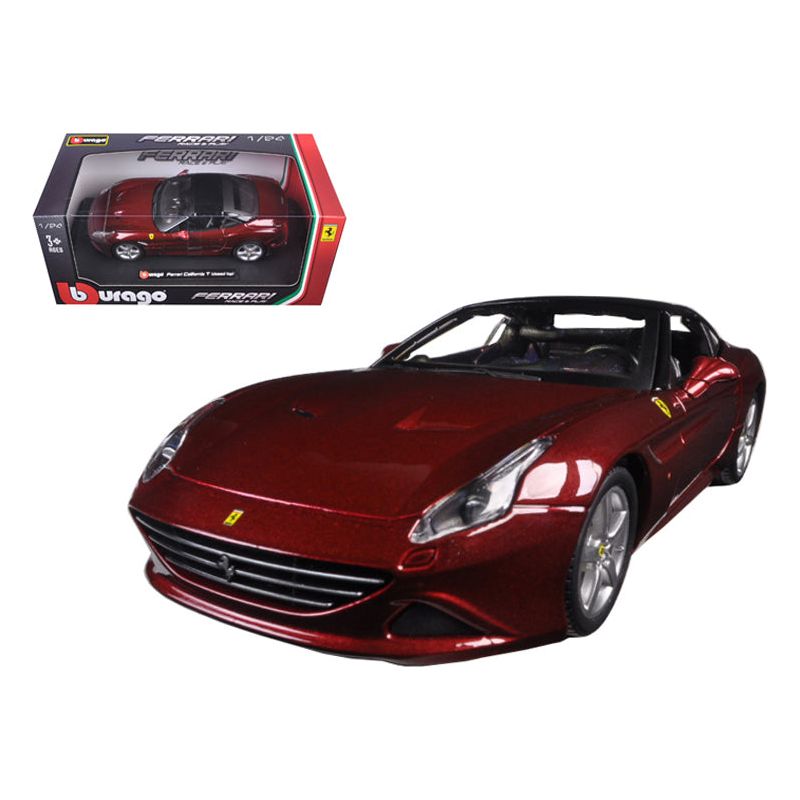 Ferrari California T Burgundy Closed Top 1/24 Diecast Model Car by Bburago-Bburago-ModelCars.com