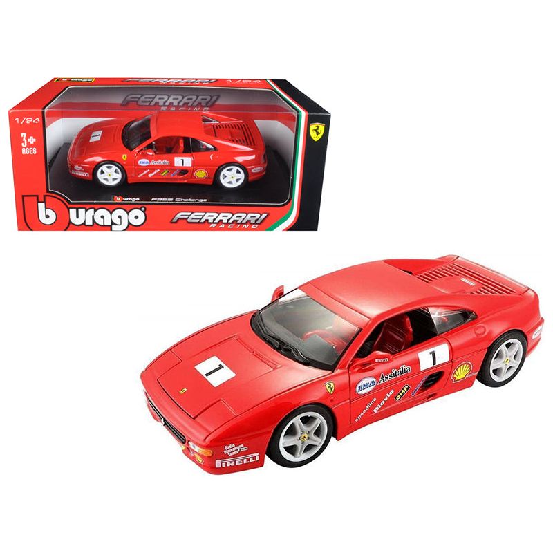 Ferrari F355 Challenge Red 1/24 Diecast Model Car by Bburago - Bburago - ModelCars.com