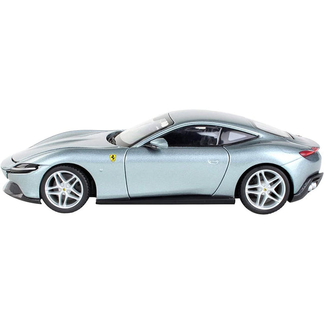 Ferrari Roma Gray Metallic "Race + Play" Series 1/24 Diecast Model Car by Bburago - Bburago - ModelCars.com