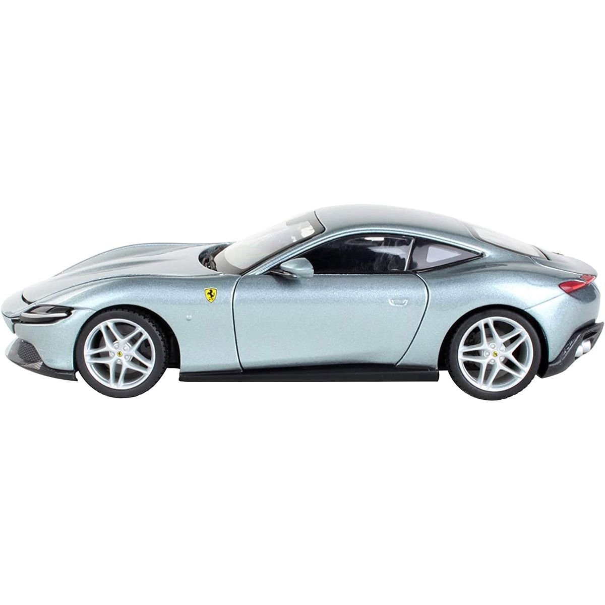 Ferrari Roma Gray Metallic "Race + Play" Series 1/24 Diecast Model Car by Bburago-Bburago-ModelCars.com