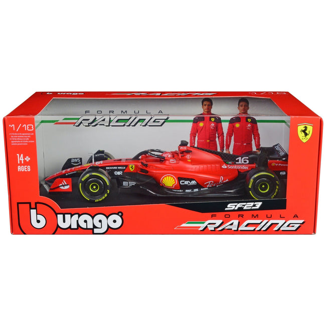 Ferrari SF - 23 16 Charles Leclerc Formula One F1 World Championship (2023) "Formula Racing" Series 1/18 Diecast Model Car by Bburago - Bburago - ModelCars.com