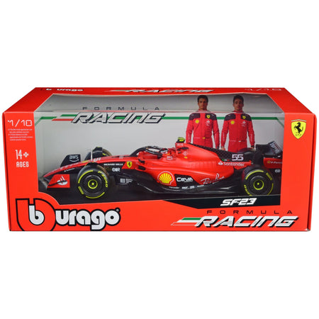 Ferrari SF - 23 55 Carlos Sainz Formula One F1 World Championship (2023) "Formula Racing" Series 1/18 Diecast Model Car by Bburago - Bburago - ModelCars.com