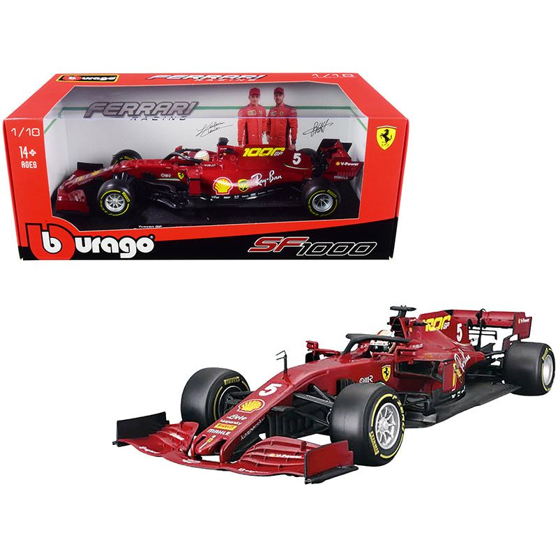 Ferrari SF1000 5 Sebastian Vettel Tuscan GP Formula One F1 (2020) "Ferrari's 1000th Race" 1/18 Diecast Model Car by Bburago - Bburago - ModelCars.com