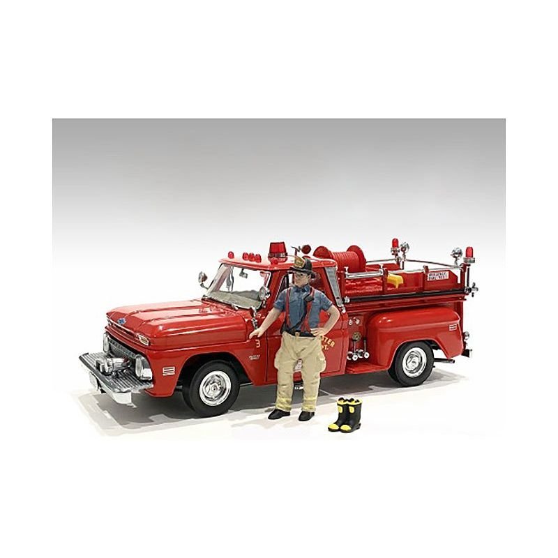 "Firefighters" Getting Ready Figure with Boots Accessory for 1/18 Scale Models by American Diorama-American Diorama-ModelCars.com