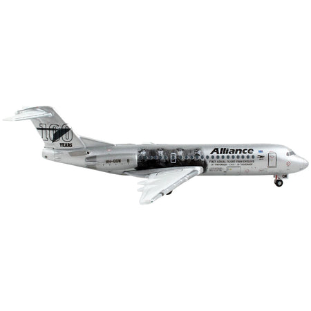 Fokker F70 Commercial Aircraft "Alliance Airlines - 100 Years First Flight from England" Silver Metallic 1/400 Diecast Model Airplane by GeminiJets-GeminiJets-ModelCars.com
