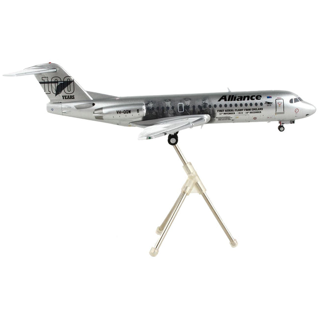 Fokker F70 Commercial Aircraft "Alliance Airlines - 100 Years First Flight from England" Silver Metallic "Gemini 200" Series 1/200 Diecast Model Airplane by GeminiJets - GeminiJets - ModelCars.com