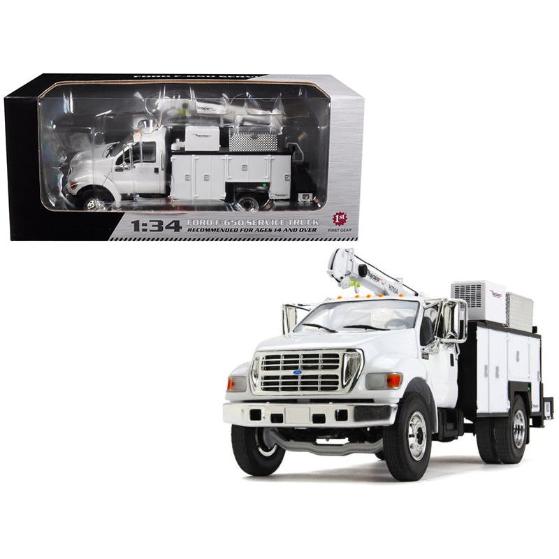 Ford F - 650 with Maintainer Service Body White 1/34 Diecast Model Car by First Gear - First Gear - ModelCars.com