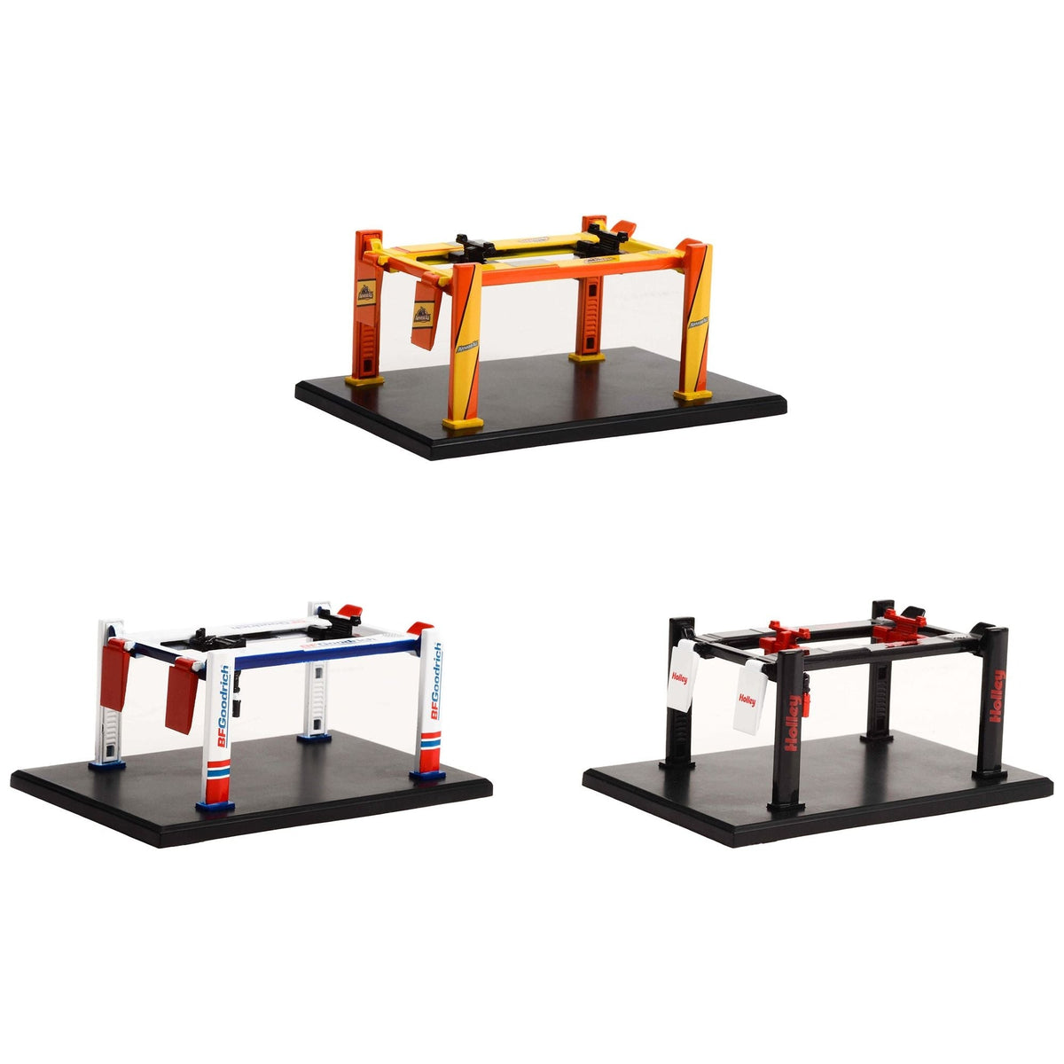 "Four-Post Lifts" Set of 3 pieces Series 4 1/64 Diecast Models by Greenlight-Greenlight-ModelCars.com