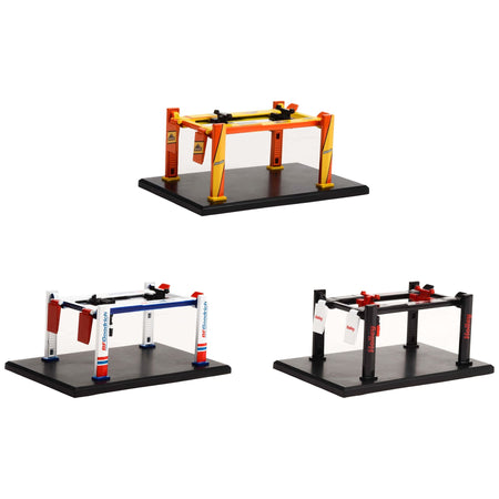 "Four - Post Lifts" Set of 3 pieces Series 4 1/64 Diecast Models by Greenlight - Greenlight - ModelCars.com