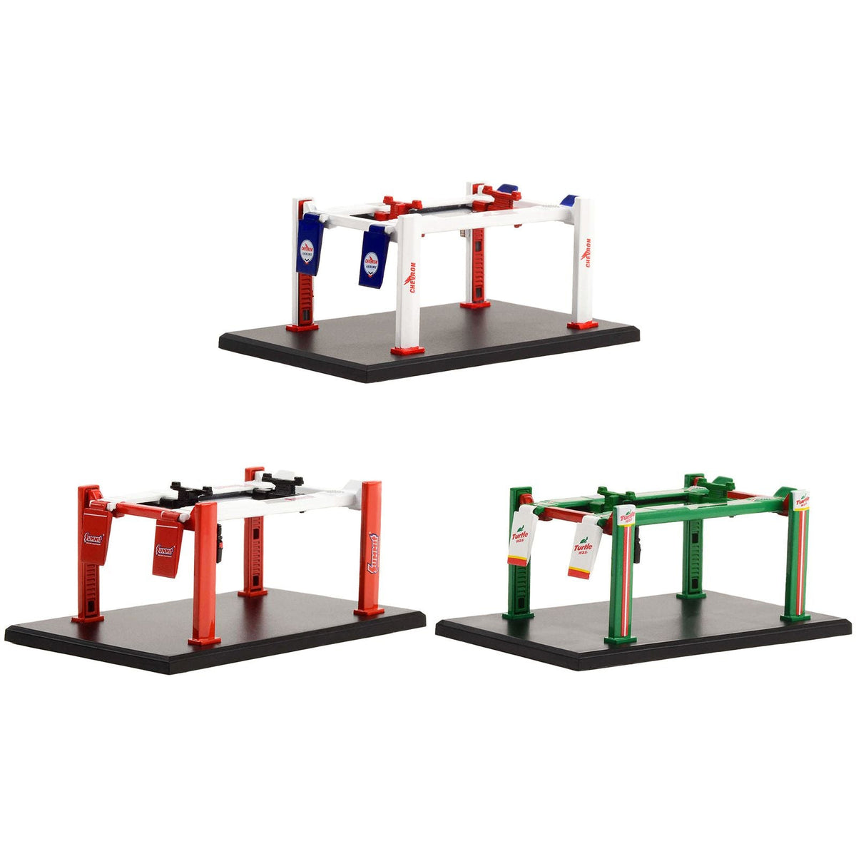 "Four - Post Lifts" Set of 3 pieces Series 5 1/64 Diecast Models by Greenlight - Greenlight - ModelCars.com