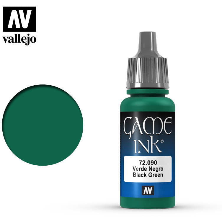 Vallejo Game Color Black Green Ink 72001 for painting miniatures