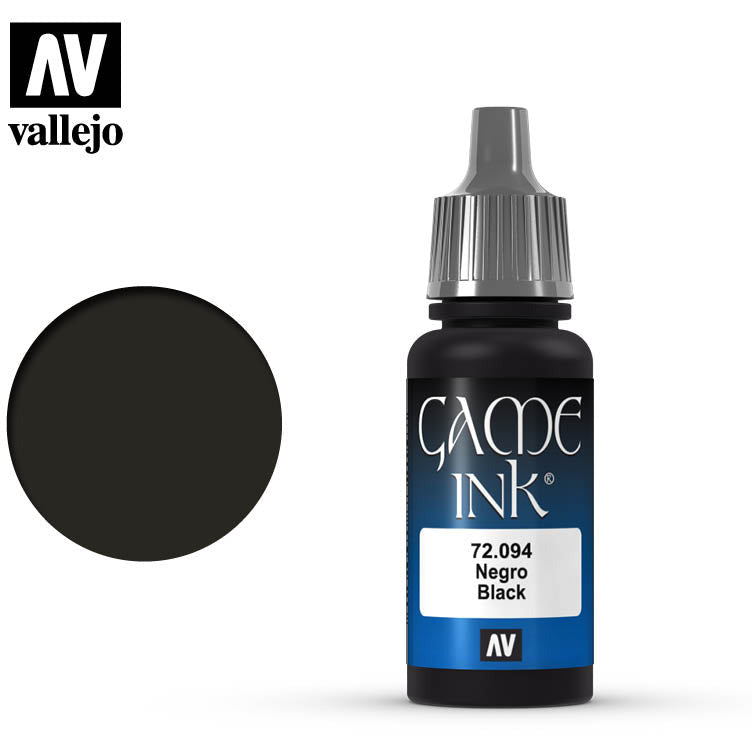 Vallejo Game Color Black Ink 72094 for painting miniatures