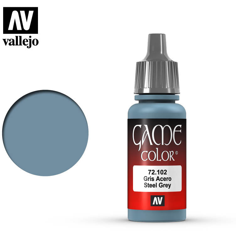 Vallejo Game Color Steel Grey 72102 for painting miniatures