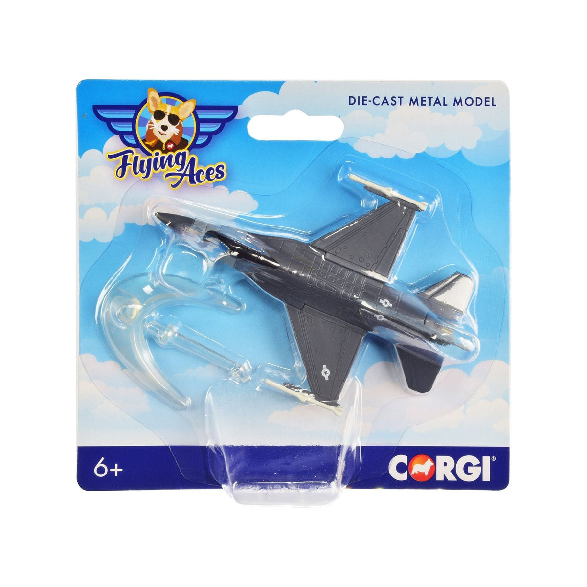 General Dynamics F-16 Fighting Falcon Fighter Aircraft "USAF" "Flying Aces" Series Diecast Model by Corgi-Corgi-ModelCars.com