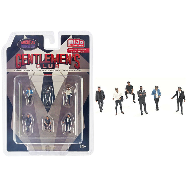 "Gentlemen's Club" 6 piece Diecast Figure Set (6 Figures) Limited Edition to 3600 pieces Worldwide for 1/64 Scale Models by American Diorama - American Diorama - ModelCars.com