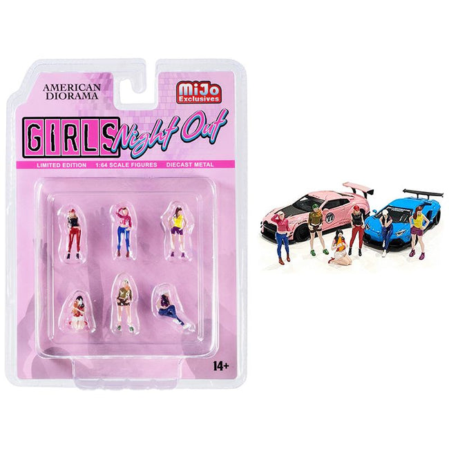 "Girls Night Out" 6 piece Diecast Figurine Set for 1/64 Scale Models by American Diorama - American Diorama - ModelCars.com