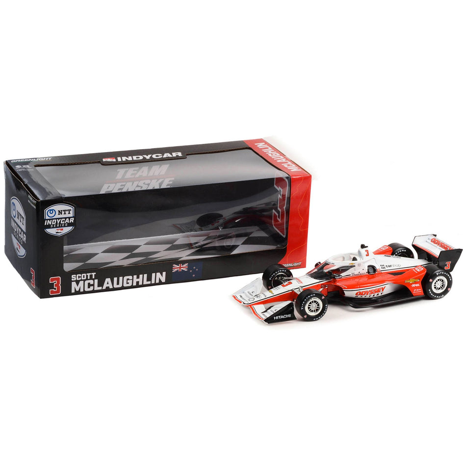 Dallara IndyCar #3 Scott McLaughlin "Odyssey Battery" Team Penske (Road Course Configuration) "NTT IndyCar Series" (2022) 1/18 Diecast Model Car by Greenlight