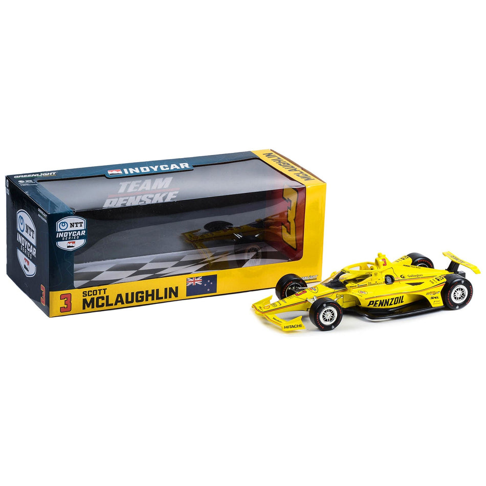 Dallara IndyCar #3 Scott McLaughlin "Pennzoil" Team Penske "NTT IndyCar Series" (2023) 1/18 Diecast Model Car by Greenlight